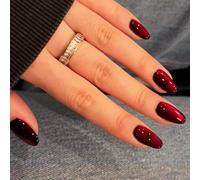 24 unghie natalizie a pressione, corte, mandorle, occhi di gatto, unghie finte lucide, unghie alla moda, accessori per unghie 24 pezzi
