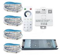 24 V WS2811 - Lampada da corsa a LED WRM, 2835, 5 m, con SP636E, Bluetooth APP 2.4G, controller RF, RB1, 4 zone, potenza remota (2835 bianco caldo, 20 m RB1 set completo)