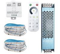 24 V WS2811 - Lampada da corsa a LED WRM, 2835, 5 m, con SP636E, Bluetooth APP 2.4G, controller RF, RB1, 4 zone, potenza remota (2835 bianco caldo, 10 m RB1 set completo)