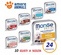 24 Vaschette Monge Fresh Patè 100 gr. GUSTI A SCELTA Bocconcini umido per cani