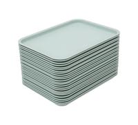 24 vassoi in plastica, antiscivolo, impilabili, rettangolari, in PP, per ristoranti, caffetteria, fast food, cucina, 36 x 27 x 2 cm (blu)