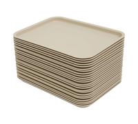 24 vassoi in plastica, antiscivolo, rettangolari, in plastica, per cucina, sala da pranzo, 36 x 27 x 2 cm (cachi)