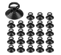 24 ventose per parabrezza auto, in PVC, ventose, per finestrini dell'auto, con anello di estrazione, ganci a ventosa, mini supporto per auto, cucina, bagno, ufficio (nero)