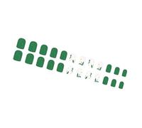 24 Volte Bastone Quadrato Corto Su Unghie Lucide Coperture Pieno Chiodi Finti Stampa Verde Chiodi Chiodi Chiodi Manicure Forniture Per Donna