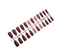 24 Volte Francesi Gatti Occhio Completamente Coperto Unghie Finte Unghie Artificiali San Valentino Press Sulle Unghie Bastone Glitter Sulle Unghie