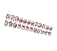 24 Volte Lucido Pieno Coperture False Nails Breve Quadrato Pressa Su Unghie Bella Stella Su Unghie Nodo Arco Chiodi Acrilici