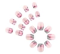 24 Volte San Valentino False Nails Bella Cuore Acrilico Chiodi Glitter