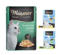 24 x 100 g Miamor Delicato Filetto in Gelatina + 8 x 20 g Milky Shake: Pollo e Tacchino gratis! - 24 x 100 g Tonno & Verdure + 8 x 20 g Milky Shake: Pollo e Tacchino
