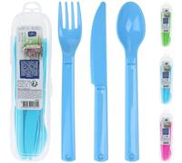 24 x 12 posate in plastica colorata lavabile in lavastoviglie picnic riutilizzabile