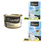 24 x 85 g Miamor Paté Alimento umido per gatti + 8 x 20 g Miamor Milky Shake gratis! - Pollo con Uova (24 x 85 g) + snacks Milky Shake Pollo e Tacchino (8 x 20 g)