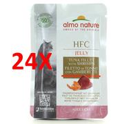 24 X Almo Nature Jelly Gatto Tonno-gamberetti Busta 55 Grammi Hfc Natural