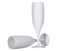 24 X Bianco Calici per Champagne Riutilizzabile 175ml Prosecco Occhiali Plastica