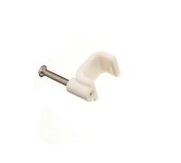 24 X Clip Per Cavo Bianco Rotonda Con Chiodi A Martello 7.0Mm | Onestopdiy Nuovo