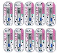 24 X Glam Pen Easy Roll Penna A Sfera 12 Inchiostro Blu E 12 Inchiostro Nero