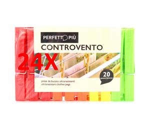 24 X La Piacentina Mollette Bucato Color 20pz
