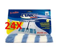 24 X L'unico Originale 2 Volte - Panno Pavimenti Microfibra E Cotone