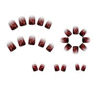 24 x scatola di acero foglie finte per unghie fall presss sulle unghie unghie artificiali con copertine complete quadrate corte sulle unghie per feste