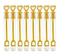24 x tubi per bolle di sapone dorate con cuore Wedding Bubbles decorazione matrimonio