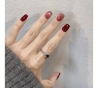 24 x unghie finte con occhi di gatto riutilizzabili, artificiali, corte, da incollare, a pois da spingere, per donne