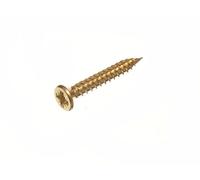 24 X Viti In Legno A Testa Cieca Placcate In Ottone Acciaio No. 4 X 1"