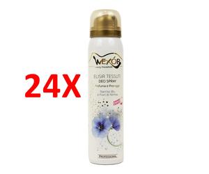 24 X Wexor Elisir Tessuti Deo Spray Profuma E Protegge Narciso Blu E Fiori Di N