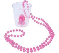 24 X Willy Uccello Vetro Shot Plastica Rosa Con Collana Addio Al Nubilato Toy