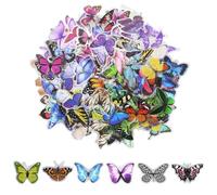 240 adesivi a forma di farfalla, impermeabili, trasparenti, colorati, in resina, decorativi, per la natura, scrapbooking, pianificatori, computer portatili, fai da te, manuale