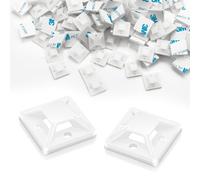 240 basi adesive per fascette stringicavi, 20 x 20 mm, fissaggio per cavi, autoadesive, fascette per cavi, supporto adesivo, base di fissaggio (bianco)