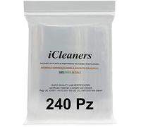 240 Buste in plastica Trasparente Prodotte in Italia per Alimenti richiudibili risigillabili, Chiusura a Pressione, Riutilizzabile, Molto Resistente, 100% Made in Italy (8x12)