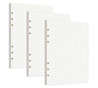 3 Confezioni di Ricarica di Carta con 6 Fori Carta Griglia A5 Pagine Confezioni di Ricarica di Carta per Agende Planner Raccoglitori Grids 21 x 14 cm 240 Fogli