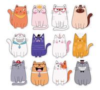 240 foglietti adesivi a forma di gatto, carini e divertenti, piccoli blocchi autoadesivi Kawaii, 12 confezioni da 20 fogli/confezione, per ufficio, scuola, casa, studio, studenti, insegnanti, bambini