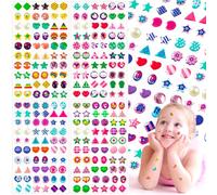 240 orecchini adesivi per ragazze, gemme glitterate 3D per orecchini