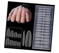 240 Pezzi Estensioni Opache Con Dimensioni Calibrate Autoadesive Conduttore Corte Punte Ovali Per Il Salone O Uso Domestico Testurizzato Punte Unghie