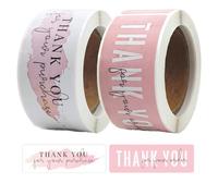 240 Pezzi Etichette Adesivi Grazie, Adesivi Regalo Grazie, Stickers Thank You, Etichette Adesivi Grazie di Cuore per Sigillare Buste, Confezionare Regali, Cuocere e Decorare (120 Pezzi/Rotolo)