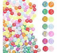 240 Pezzi Perline Lettere Russe per Braccialetti Fai in Acrilico | 1,5mm, Superficie Liscia, per Laboratori Creativi, Portachiavi e Sogni Acchiappasogni