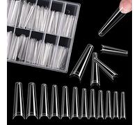 240 Pezzi Suggerimenti per unghie finte, 12 Taglie Estensione Chiodo Chiodo Chiodo Trasparente, Mezza Copertura Finte Suggerimenti Per Unghie Finte Francese, Chiaro Acrilico Chiodi Finte Per Nail Art