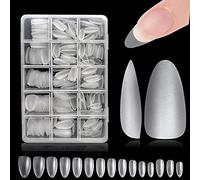 240 Pezzi Unghie Finte Acrilico Artificiale, Trasparenti Unghie Finte per Uso Domestico e Saloni di Manicure, Full Cover Tip Nail Art (15 Misura)