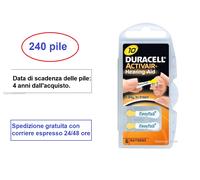 240 pile batterie DURACELL ACTIVAIR 10 protesi acustiche apparecchi acustici