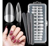 240 punte per unghie in gel a mandorla corte per unghie finte in 12 misure, copertura completa almond per nail art fai da te neonail tips