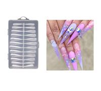 240 Pz/set Full Cover-Nails Tips Extra Lunghe Chiaro Unghie Punte Arte Suggerimenti Artifici Unghie Per Le Donne