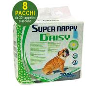 240 Tappetini igienici per cani SuperNappy Daisy 84x57 cm - 8 pacchi da 30 pezzi