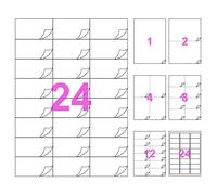 2400 etichette 70 x 37 mm - 100 fogli A4-24 etichetta in carta adesiva stampante autoadesiva bianca opaca, multifunzione per indirizzo, spedizione, stampante laser e inkjet
