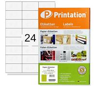 2400 Etichette adesive (70x36mm) stampabili - Printation | 100 fogli A4 con 3x8=24 etichette autoadesive, etichette per indirizzi, adesivi per spedizioni - per stampanti laser e inkjet