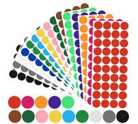 2400 Etichette Adesive Colorate a Punti, Etichette Adesive a Punti da 20 mm, Etichette Colorate Autoadesive, Adesivi Rotondi per Ufficio, Casa, Scuola, Artigianato (15 Colori)