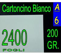 2400 FOGLI CARTA Cartoncino bianco gr 200 x Stampante Laser e Inkjet A6