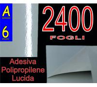 800 FOGLI A6 CARTA ADESIVA PVC BIANCA LUCIDA POLIPROPILENE STAMPANTE LASER