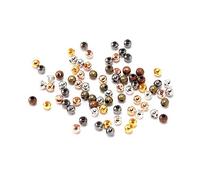 2400 perline distanziatrici rotonde multicolori da 3 mm, perline di metallo con estremità sferica liscia per la creazione di gioielli, accessori