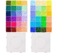 24000Pcs Perline da Stirare, BetterJonny Perline a Fusione Kit Fai da Te di Perline 3D con 2 Piastre per Adulti e Appassionati di Artigianato, 48 Colori con Scatola (C)