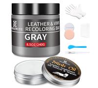 240g Riparazione Pelle con Balsamo,Grigio Kit Riparazione Pelle per la Riparazione della Pelle,Ricolorante Pelle,Riparazione Sedili Auto,Ripara Pelle Divano,Rinnova Pelle Giacca,Scarpe,Sella