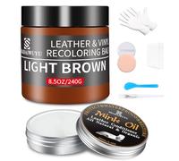 240g Riparazione Pelle con Balsamo,Marrone Chiaro Kit Riparazione Pelle per la Riparazione della Pelle,Ricolorante Pelle,Riparazione Sedili Auto,Ripara Pelle Divano,Rinnova Pelle Giacca,Scarpe,Sella